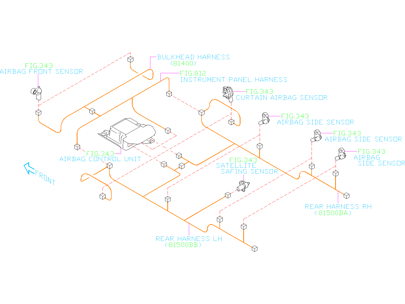 81402XC07B - Subaru Wiring Harness Center Bulkhead | Camelback Subaru